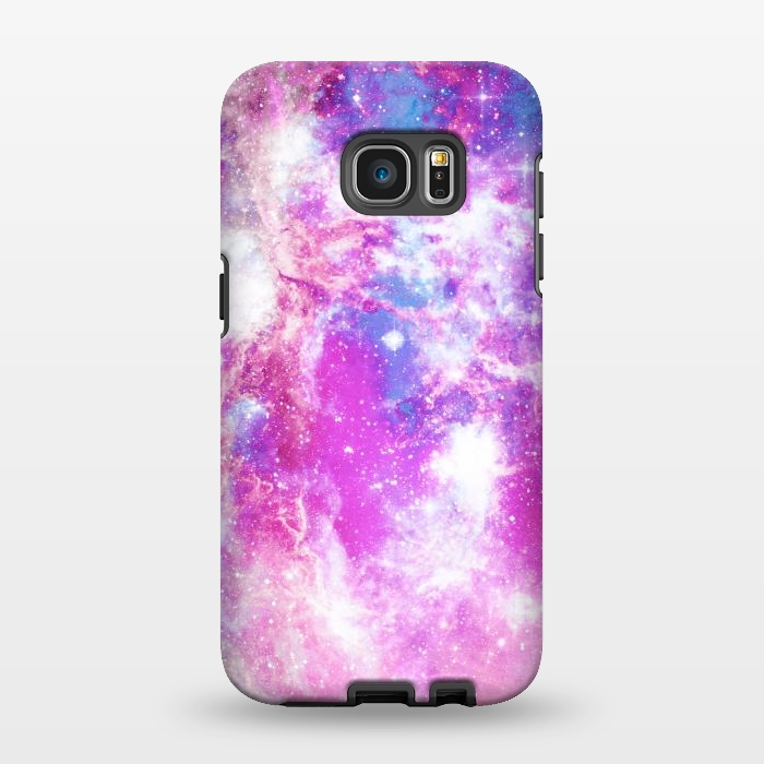 Galaxy S7 EDGE StrongFit Pink blue starry galaxy by Oana 