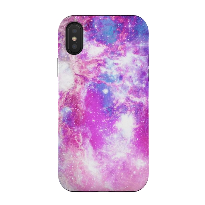 iPhone Xs / X StrongFit Pink blue starry galaxy by Oana 