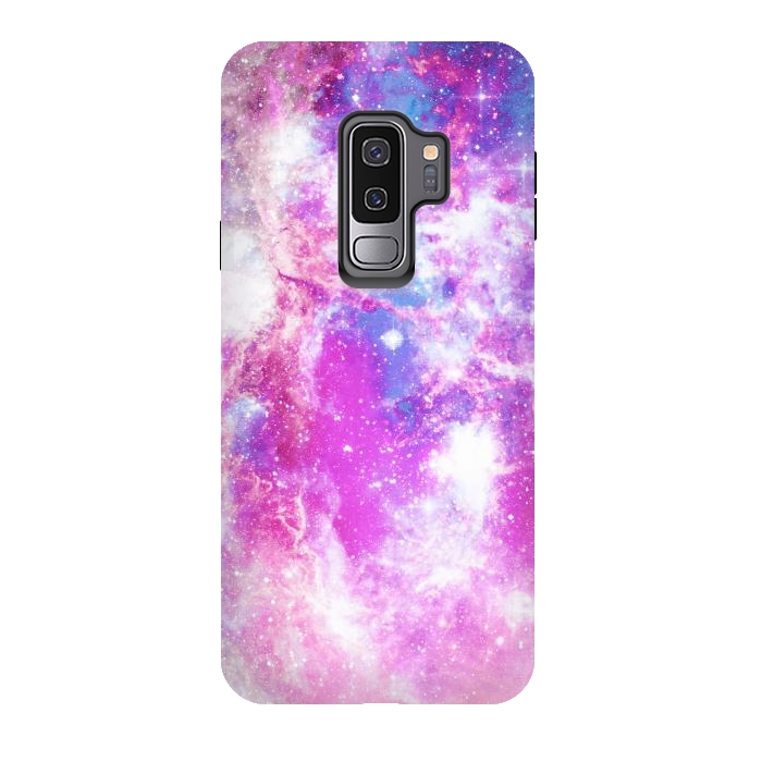 Galaxy S9 plus StrongFit Pink blue starry galaxy by Oana 