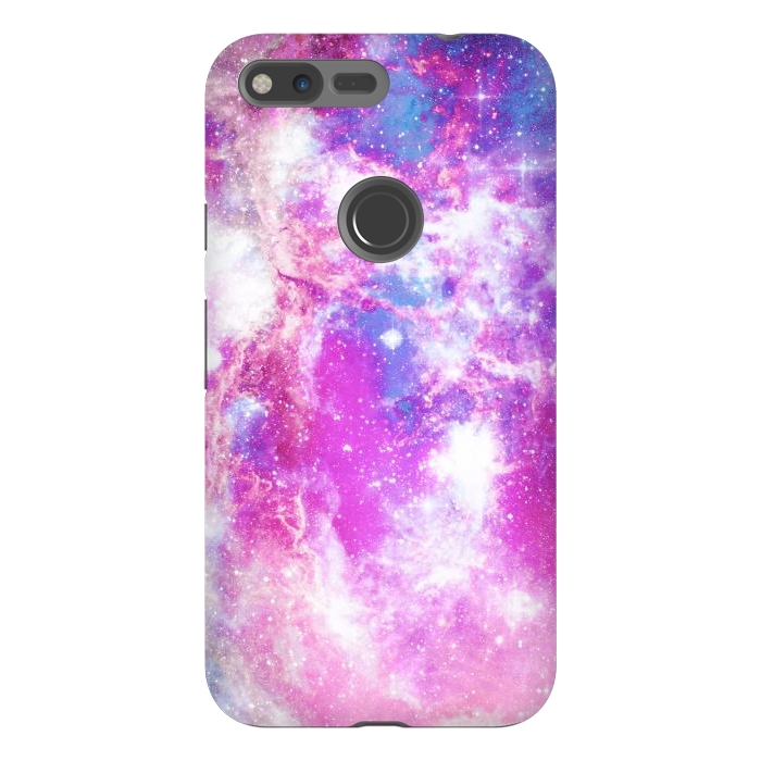 Pixel XL StrongFit Pink blue starry galaxy by Oana 
