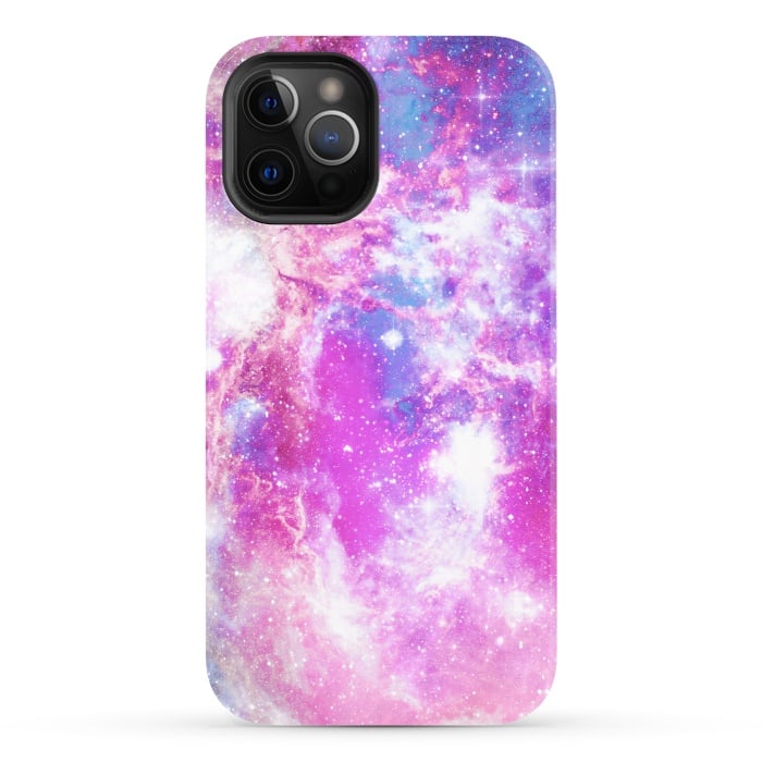 iPhone 12 Pro StrongFit Pink blue starry galaxy by Oana 