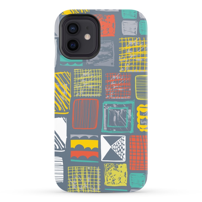 iPhone 12 StrongFit Square Metropolis Leaves by Rachael Taylor