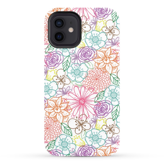 iPhone 12 StrongFit Bright Floral by TracyLucy Designs