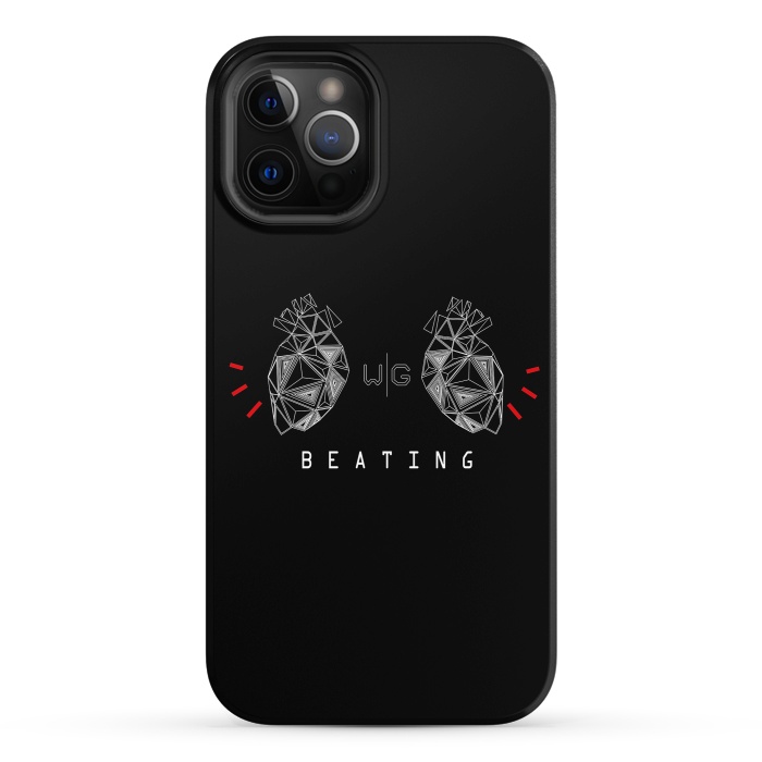 iPhone 12 Pro StrongFit Hearts Black Capicúa by W-Geometrics