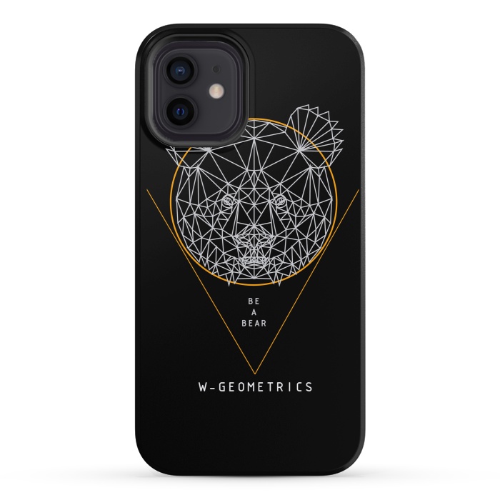 iPhone 12 StrongFit Bear Black by W-Geometrics