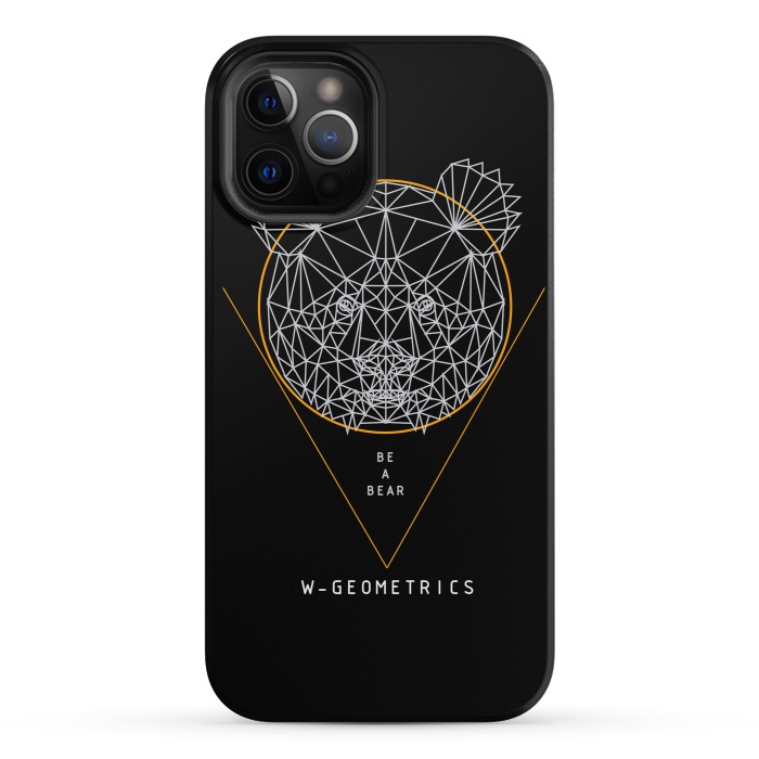 iPhone 12 Pro StrongFit Bear Black by W-Geometrics