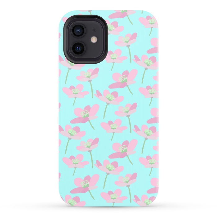 iPhone 12 StrongFit Pastel Floral by Leska Hamaty