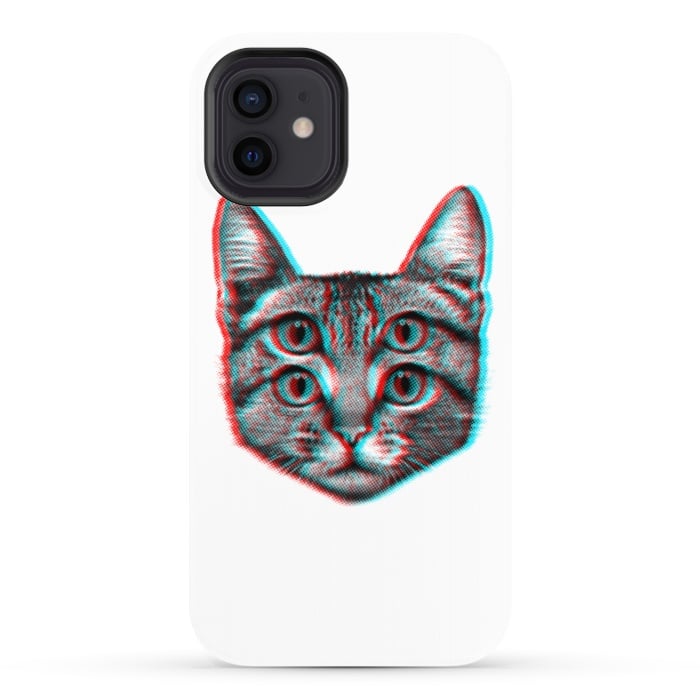 iPhone 12 StrongFit 3D Cat by Mitxel Gonzalez