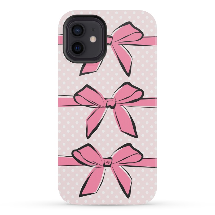 iPhone 12 mini StrongFit Pink Bows by Martina