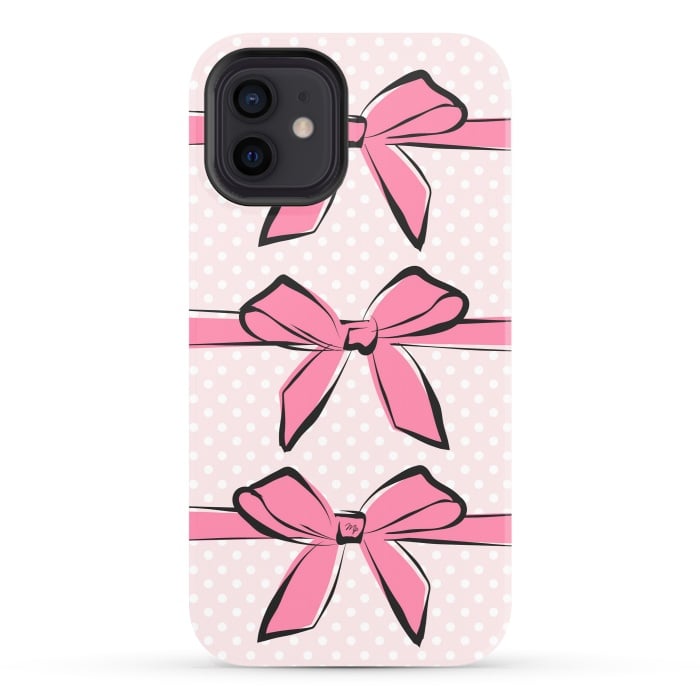 iPhone 12 StrongFit Pink Bows by Martina