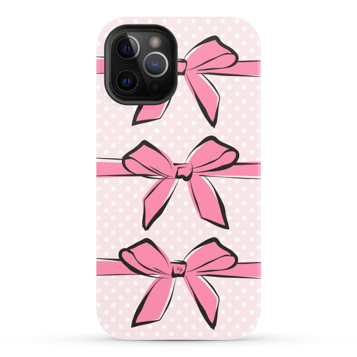 iPhone 12 Pro StrongFit Pink Bows by Martina