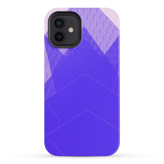 iPhone 12 mini StrongFit Sunset Mountain Blue by ANoelleJay