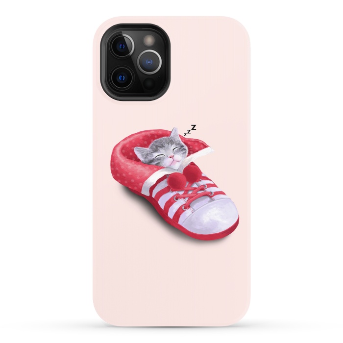 iPhone 12 Pro StrongFit Cat in The Shoe by Tummeow