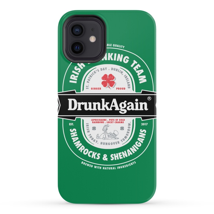 iPhone 12 mini StrongFit DrunkAgain Beer Label by Vó Maria