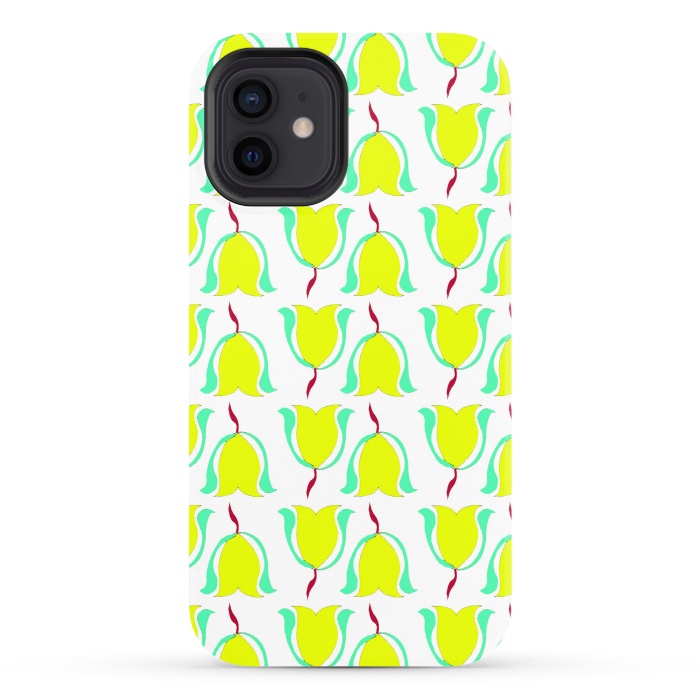 iPhone 12 StrongFit Tulips de Chartreuse by Bettie * Blue