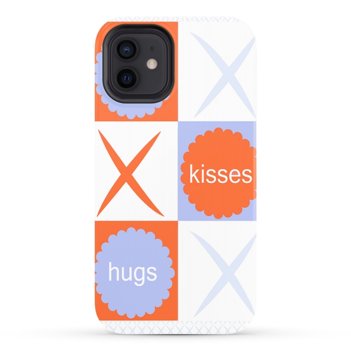 iPhone 12 StrongFit X's & O's -Orange/Lavender by Bettie * Blue