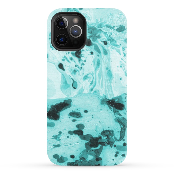 iPhone 12 Pro StrongFit Turquoise Marble by Laura Grant