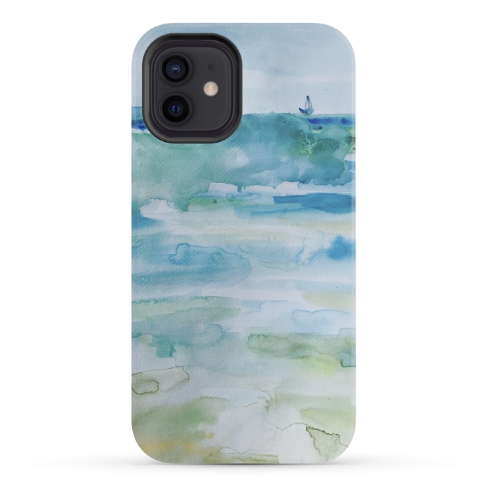 iPhone 12 mini StrongFit Miami Beach Watercolor #7 by ANoelleJay