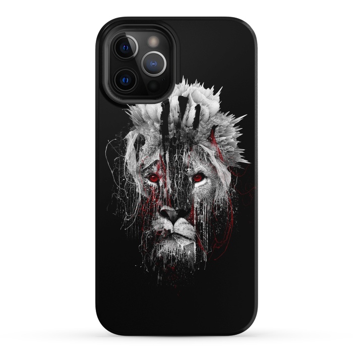 iPhone 12 Pro StrongFit Lion BW by Riza Peker