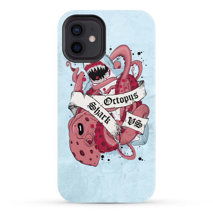 iPhone 12 StrongFit Shark vs Octopus by Sitchko
