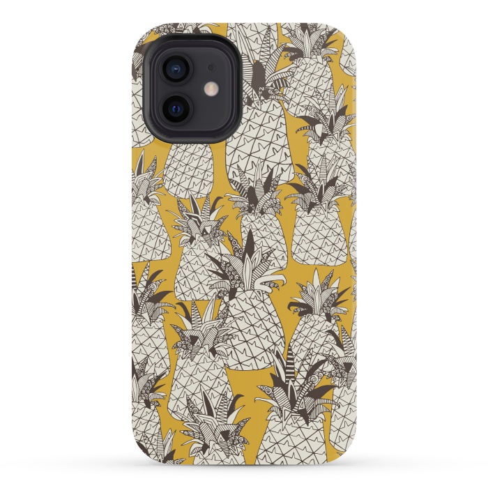 iPhone 12 mini StrongFit Pineapple Sunshine by Sharon Turner