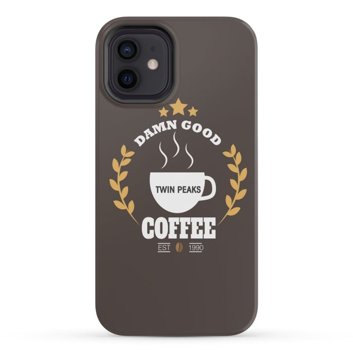 iPhone 12 mini StrongFit Twin Peaks Damn Good Coffee by Alisterny
