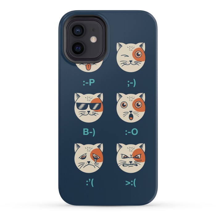 iPhone 12 mini StrongFit Cat Emoticon by Coffee Man