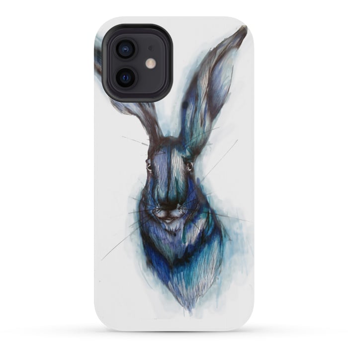 iPhone 12 mini StrongFit Blue Hare by ECMazur 