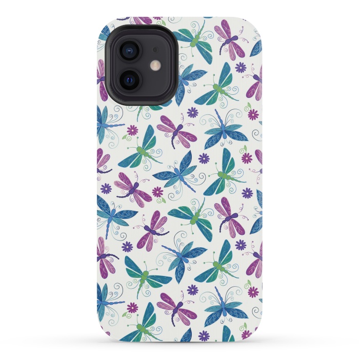 iPhone 12 mini StrongFit Dragonflies by TracyLucy Designs