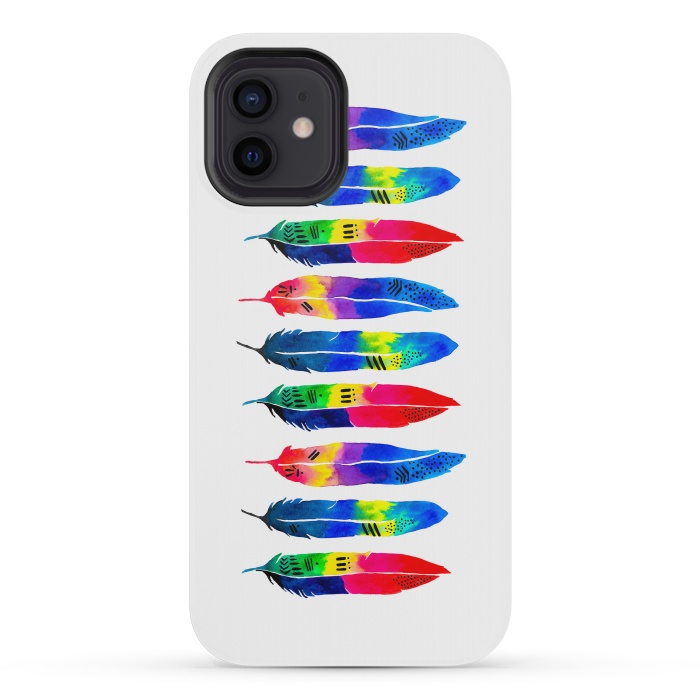 iPhone 12 mini StrongFit Tribal Parrot  by Amaya Brydon
