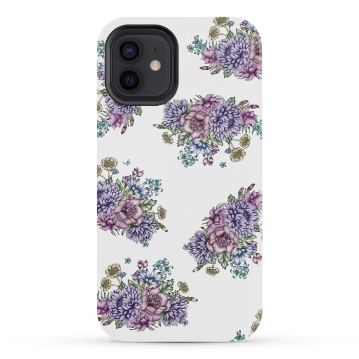 iPhone 12 mini StrongFit Vintage Florals by ECMazur 