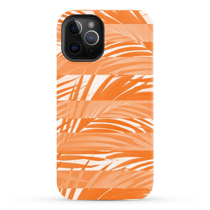 iPhone 12 Pro Max StrongFit Orange Palm tree abstract design by Josie