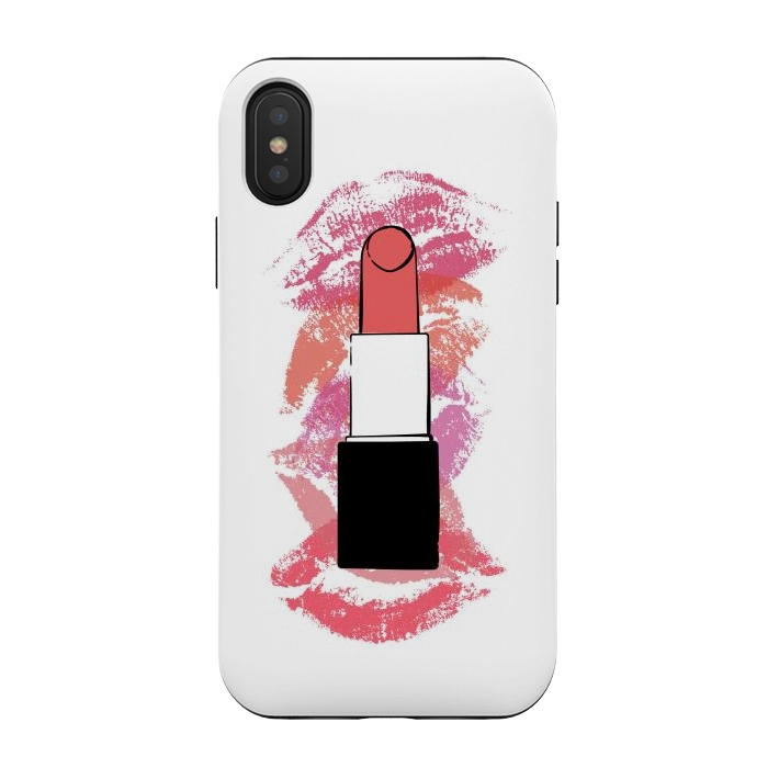 iPhone Xs / X StrongFit Lipstick Kisses by Martina