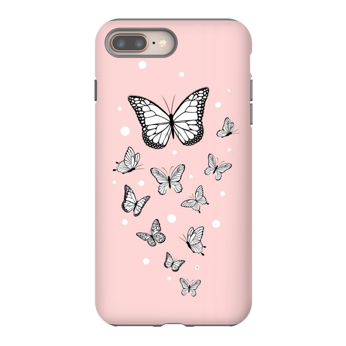 iPhone 7 plus StrongFit Pink Butterflies by Martina