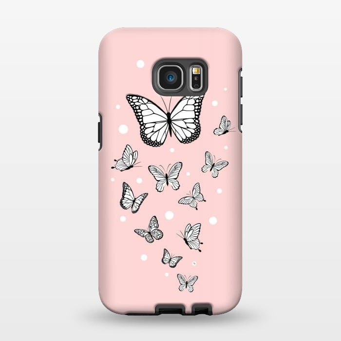 Galaxy S7 EDGE StrongFit Pink Butterflies by Martina