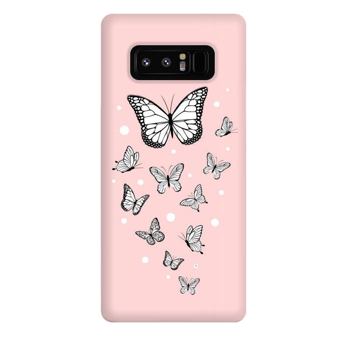 Galaxy Note 8 StrongFit Pink Butterflies by Martina