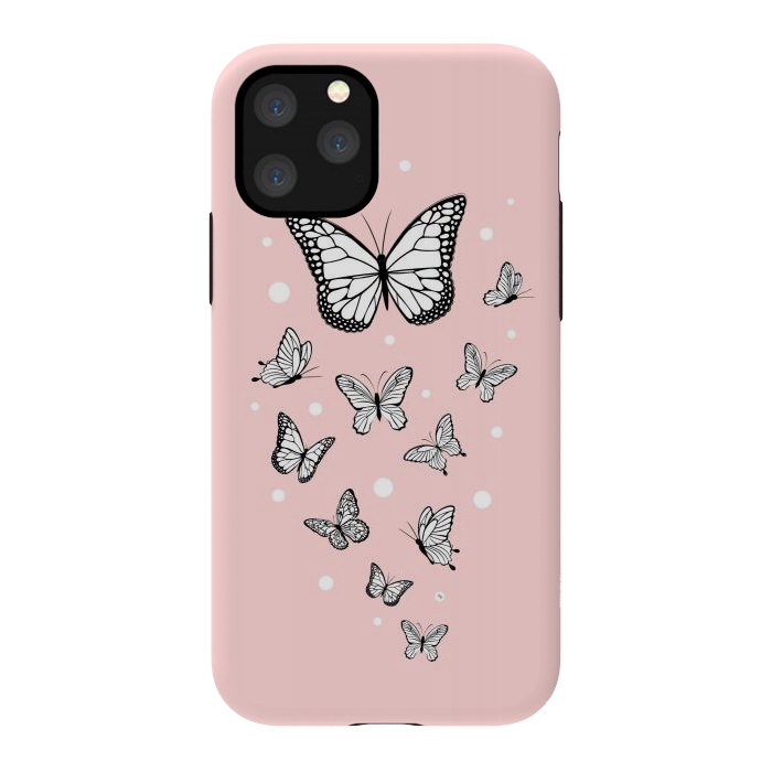 iPhone 11 Pro StrongFit Pink Butterflies by Martina