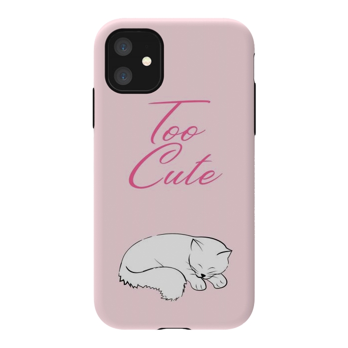 iPhone 11 StrongFit Too cute pussy cat by Martina
