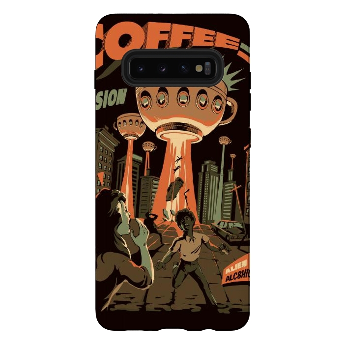 Galaxy S10 plus StrongFit Coffee Invasion by Ilustrata