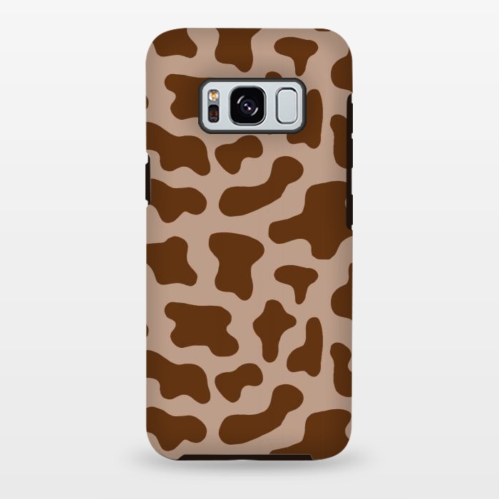 Galaxy S8 plus StrongFit Chocolate Milk Brown Cow Print by Julie Erin Designs