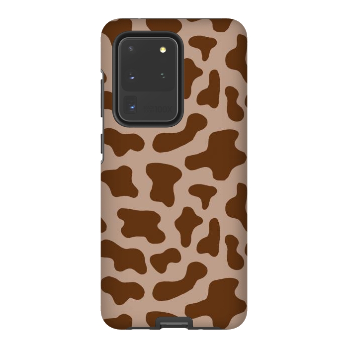 Galaxy S20 Ultra StrongFit Chocolate Milk Brown Cow Print by Julie Erin Designs