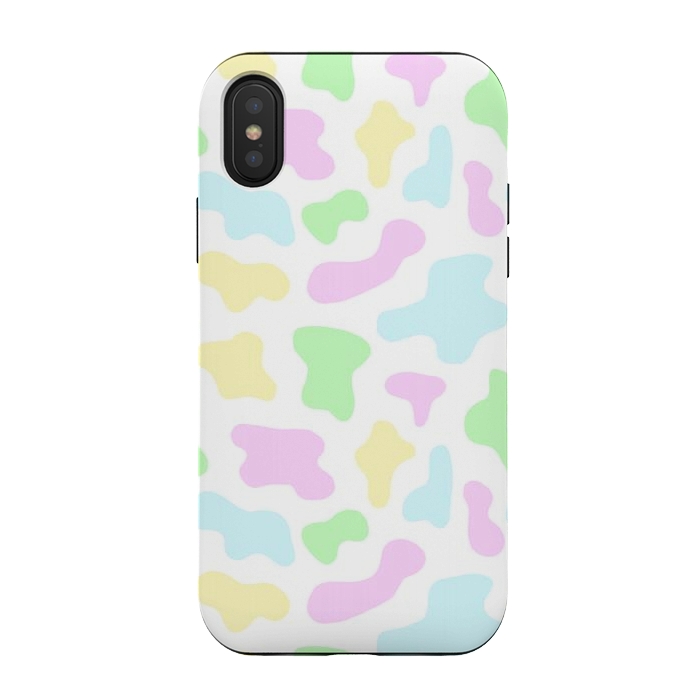 iPhone Xs / X StrongFit Pastel Rainbow Cow Print by Julie Erin Designs