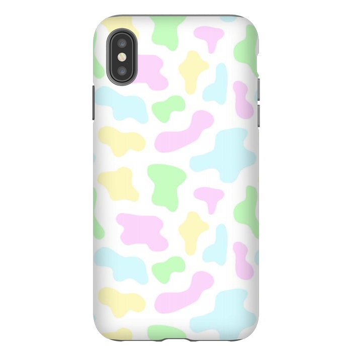 iPhone Xs Max StrongFit Pastel Rainbow Cow Print by Julie Erin Designs