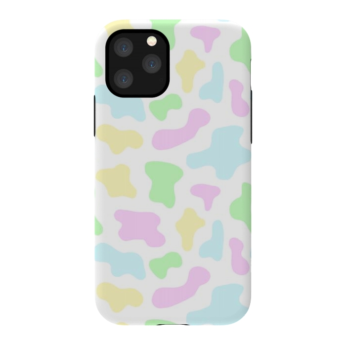 iPhone 11 Pro StrongFit Pastel Rainbow Cow Print by Julie Erin Designs