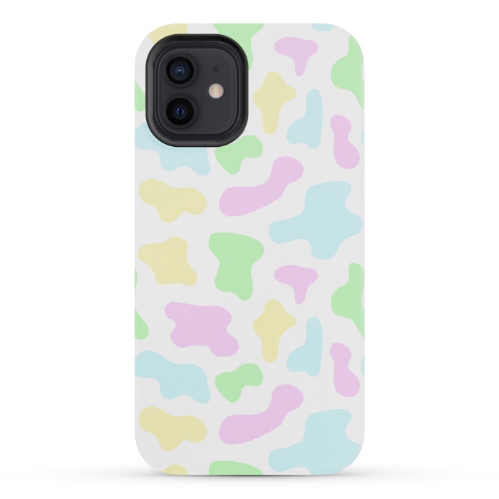 iPhone 12 mini StrongFit Pastel Rainbow Cow Print by Julie Erin Designs