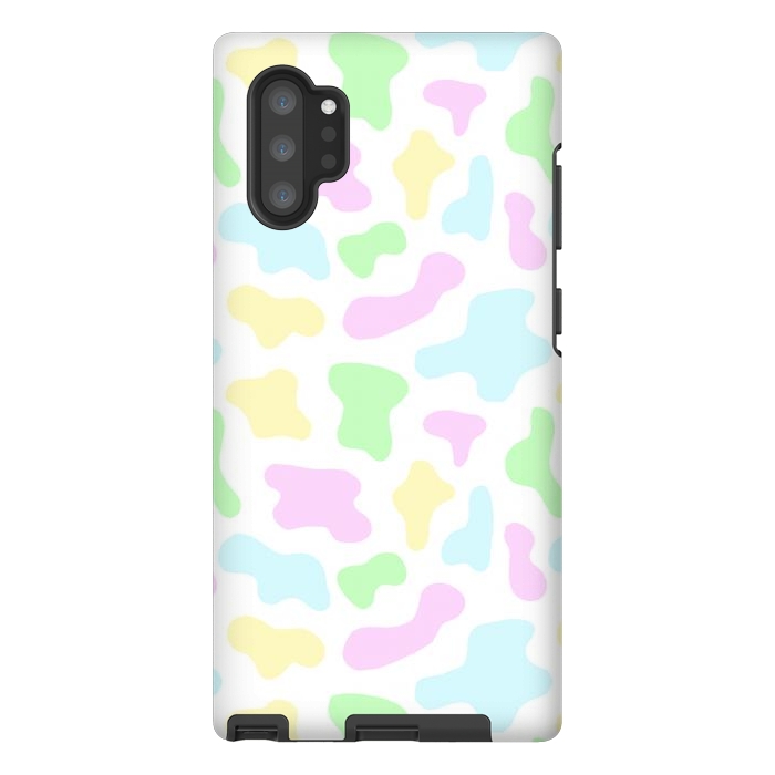 Galaxy Note 10 plus StrongFit Pastel Rainbow Cow Print by Julie Erin Designs