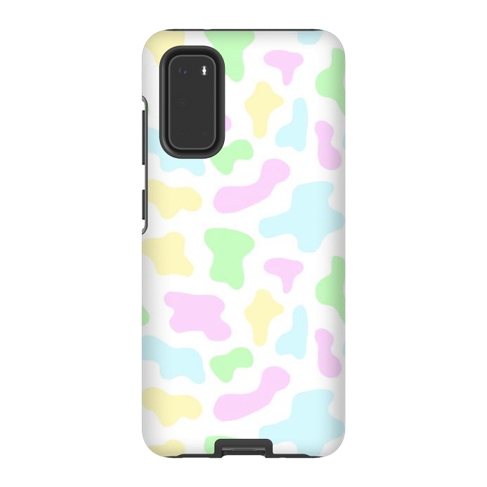 Galaxy S20 StrongFit Pastel Rainbow Cow Print by Julie Erin Designs