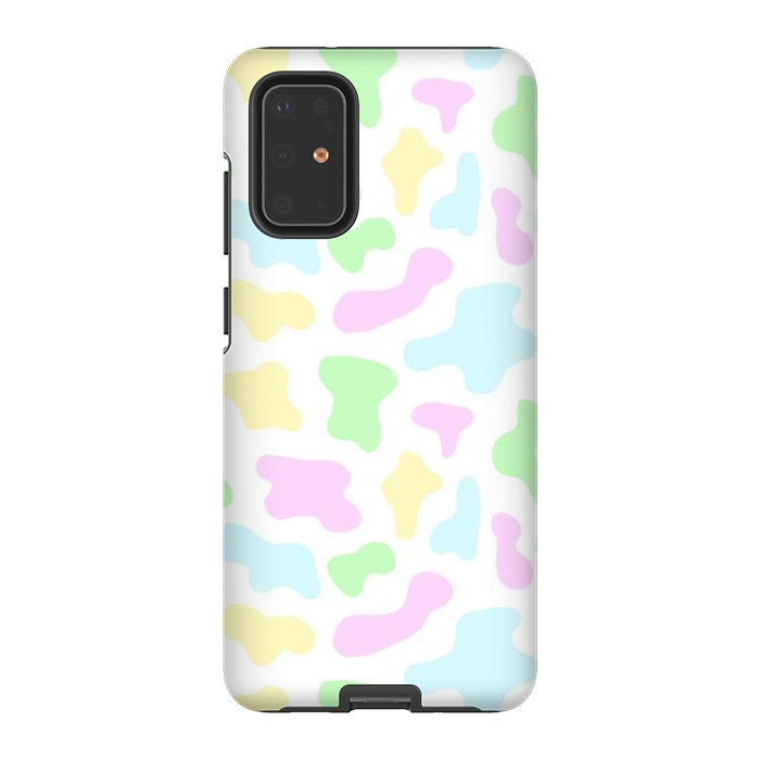 Galaxy S20 Plus StrongFit Pastel Rainbow Cow Print by Julie Erin Designs