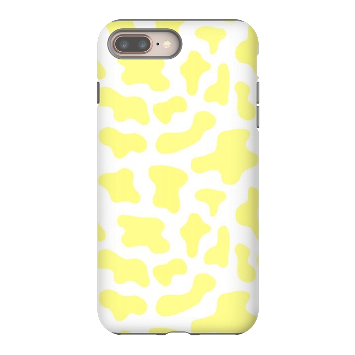 iPhone 7 plus StrongFit Yellow Cow Print by Julie Erin Designs
