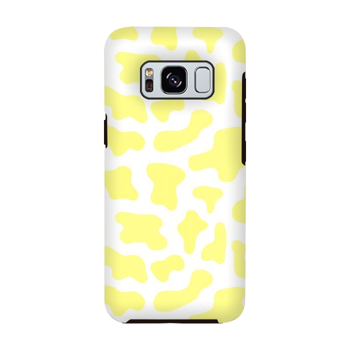 Galaxy S8 StrongFit Yellow Cow Print by Julie Erin Designs
